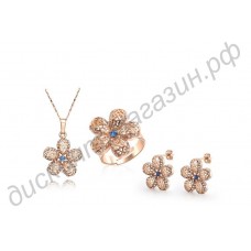 Набор (подвеска+кольцо+серьги) Lovely flowers jewelry set